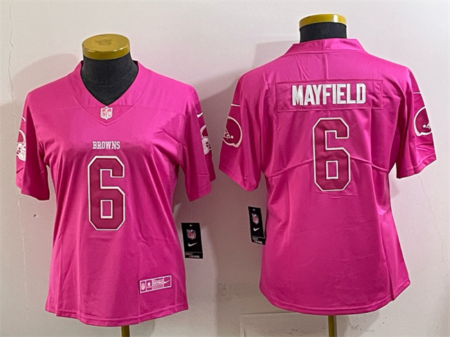 Youth Cleveland Browns #6 Baker Mayfield Pink Vapor Untouchable Limited Stitched Football Jersey